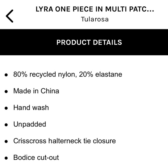 TULAROSA 💓 LYRA ONE PIECE NWT SIZE SMALL - Picture 5 of 7